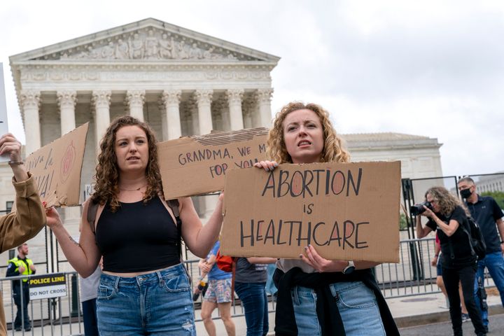 Protesters in support of abortion rights gathered outside the Supreme Court in May after the leaked court ruling on Roe v. Wade was published.