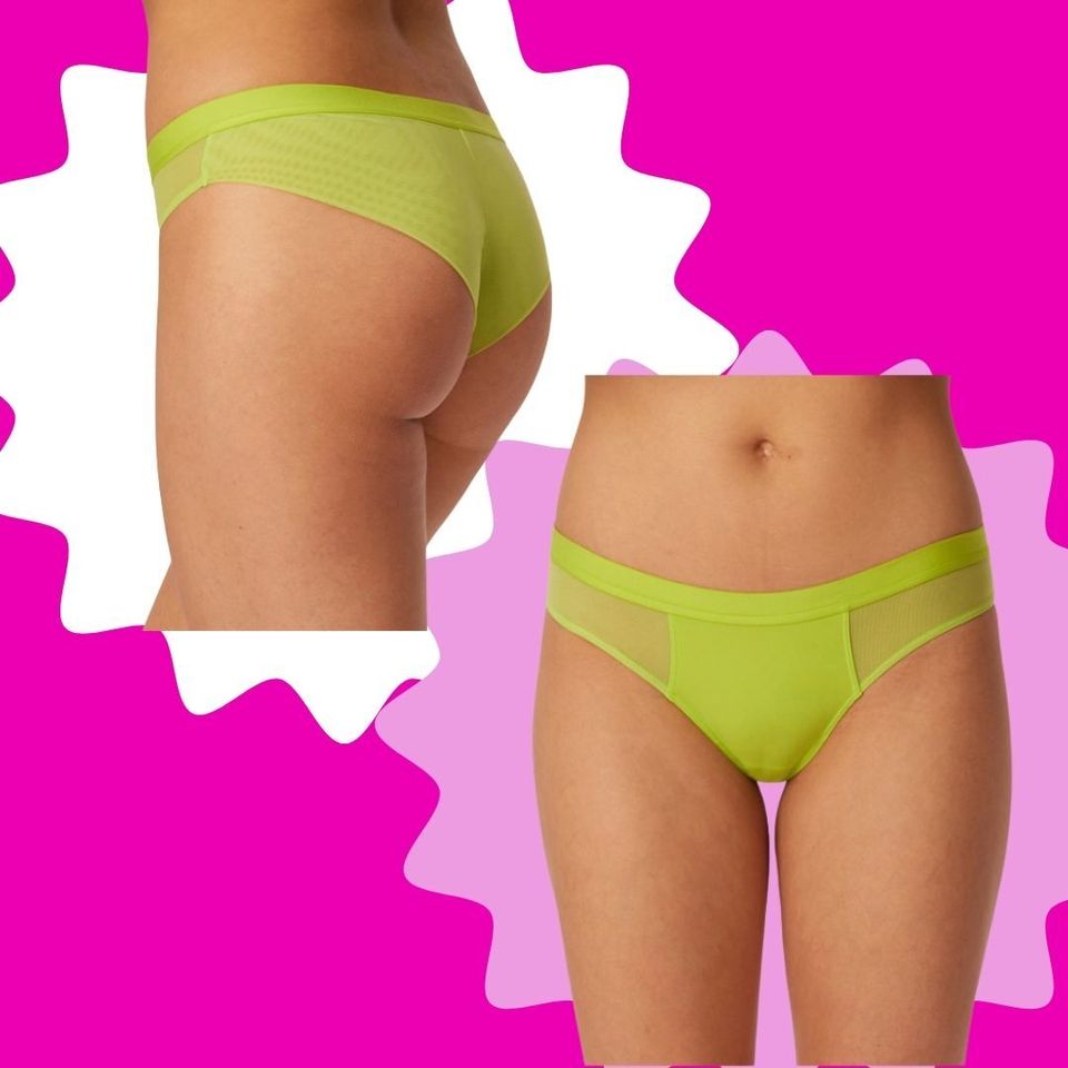 Track Cotton Logo High Leg Bikini - Neon Green - S at Skims