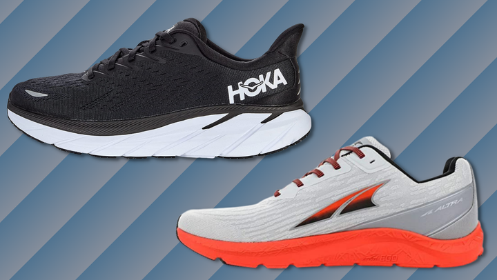 Hoka Clifton 8 and Altra Rivera running shoe