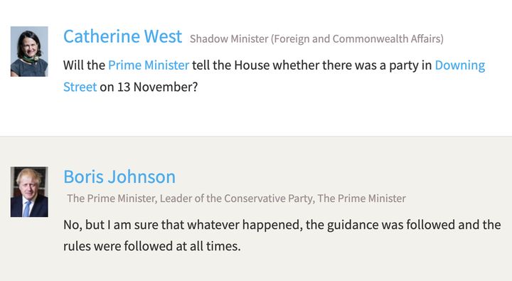 Boris Johnson speaking in the Commons 