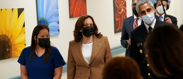 “You do so much to take care of your patients in their time of need,” Harris told health care workers as she visited Children’s National Hospital in Washington on Monday. “Which is why I’m here to say, we need to do a better job of taking care of you.” 