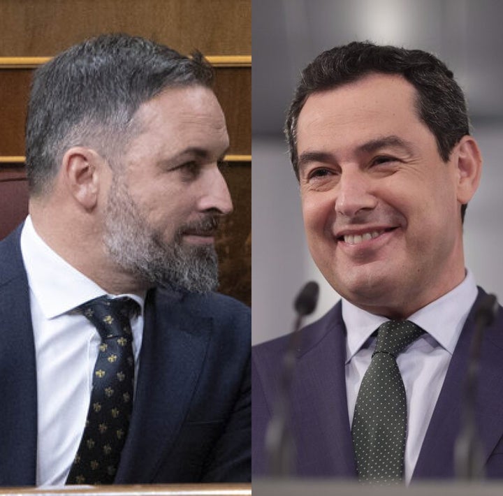 Santiago Abascal y Juan Manuel Moreno Bonilla, en sendas imágenes de archivo.