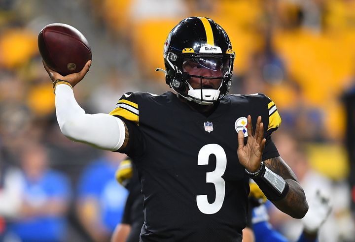 Dwayne Haskins, pictured throwing a pass for the Pittsburgh Steelers in a 2021 preseason game, was 2.5 times over Florida's legal limit when he was struck by a truck on the highway.