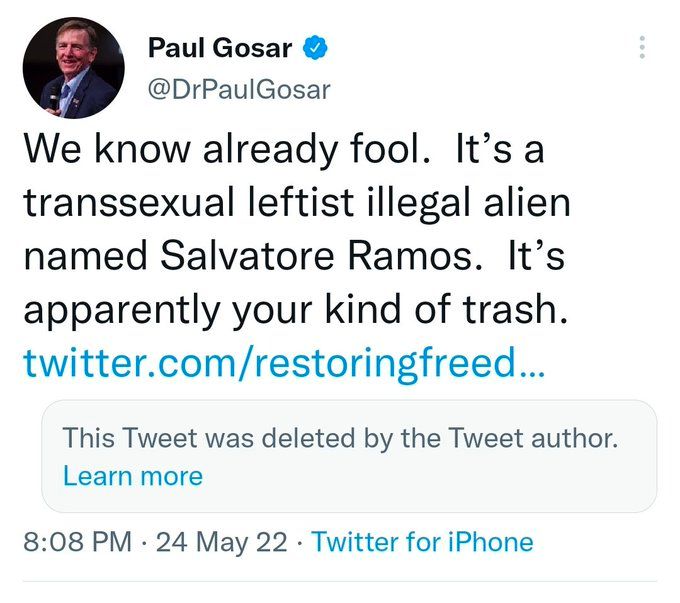 Paul Goser Deleted A Tweet Containing Racist, Transphobic And False Claims About A Mass Shooting At An Elementary School.