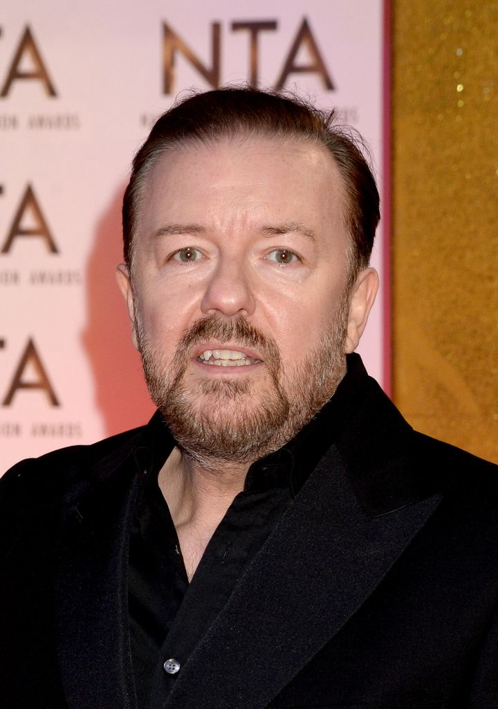 Ricky Gervais at the NTAs in 2020
