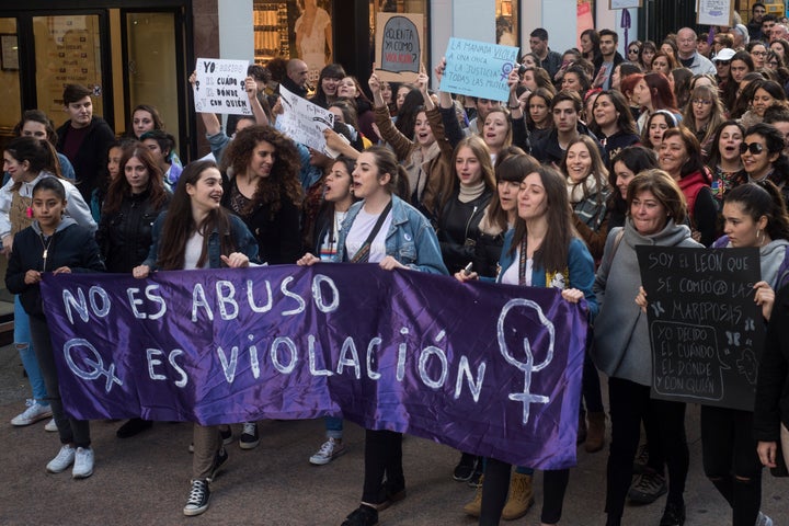 Manifestación en Madrid contra la sentencia de 'la Manada', el 4 de mayo de 2018.