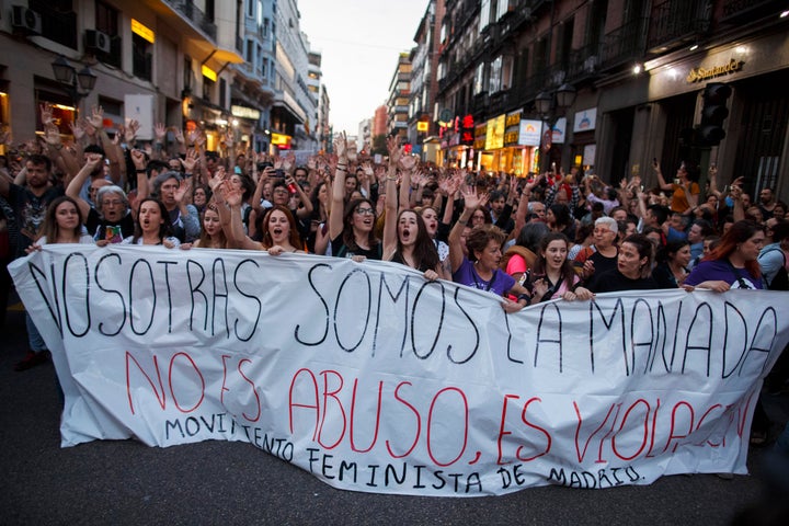 Madrid, 26 de abril de 2018. Manifestación contra la sentencia de 'la Manada'.