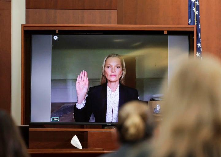 Kate Moss, durante su declaración.