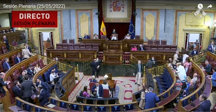 Vista del hemiciclo justo antes de empezar la sesión de control al Gobierno.