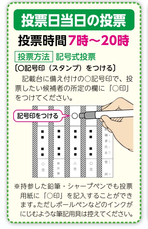 スタンプで投票する方法