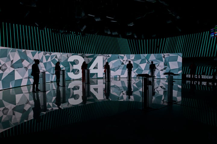 Imagen de archivo de un debate electoral en el plató de Telemadrid.