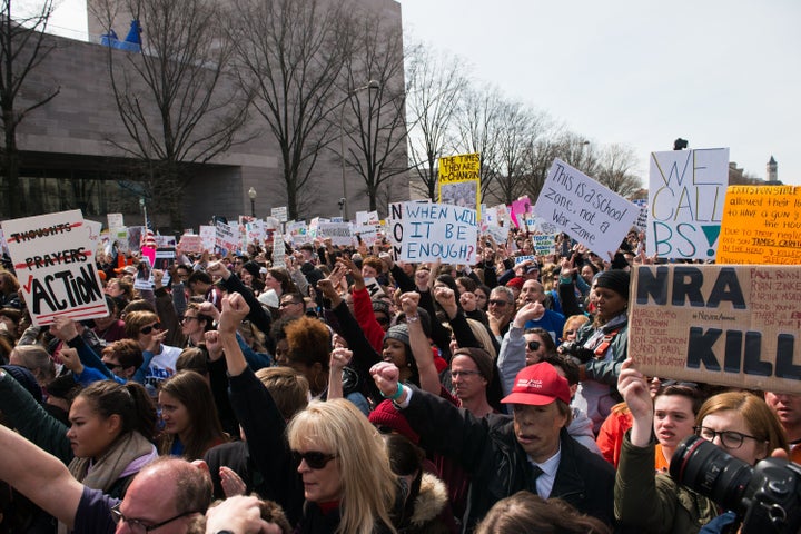 Protestors flocked to Washington, D.C. for a March for Our Lives event after the Parkland, Florida shooting that left 17 dead in 2018.