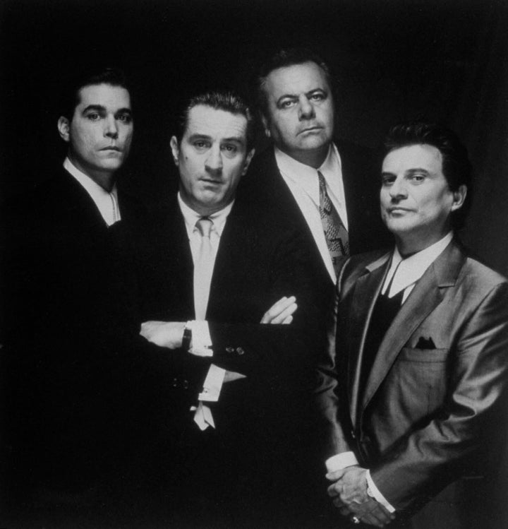 Ray Liotta with Goodfellas co-stars Robert De Niro, Paul Sorvino, & Joe Pesci