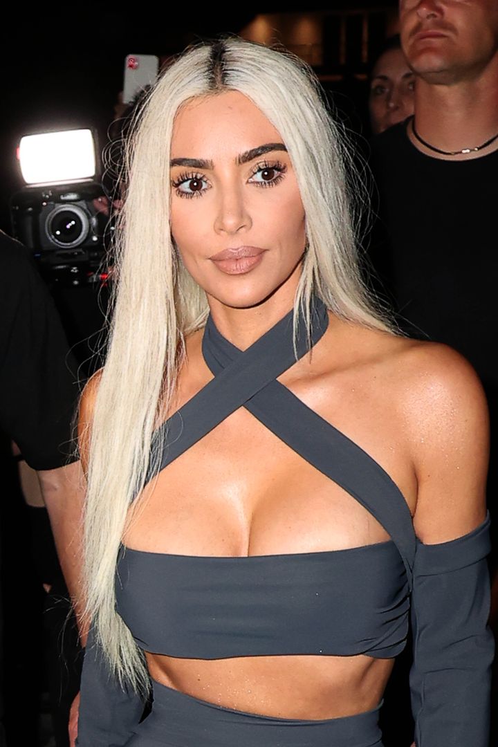 Kim Kardashian arrives at Ristorante Puny in Portofino, Italy, on May 20.
