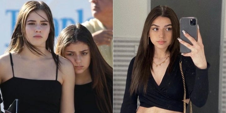 Gabrielle Ben-Zaken and a classmate <a href="https://www.gettyimages.com/detail/news-photo/isabella-vanderlaat-and-gabrielle-benzaken-9th-graders-at-news-photo/920072956" target="_blank" role="link" class=" js-entry-link cet-external-link" data-vars-item-name="attending the funeral" data-vars-item-type="text" data-vars-unit-name="628d4eece4b0b1d9844e3d1e" data-vars-unit-type="buzz_body" data-vars-target-content-id="https://www.gettyimages.com/detail/news-photo/isabella-vanderlaat-and-gabrielle-benzaken-9th-graders-at-news-photo/920072956" data-vars-target-content-type="url" data-vars-type="web_external_link" data-vars-subunit-name="article_body" data-vars-subunit-type="component" data-vars-position-in-subunit="19">attending the funeral</a> for geography teacher Scott Beigel in February 2018. To the right, Ben-Zaken today.