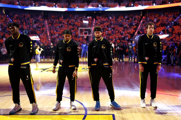 The Golden State Warriors, who advanced to the 2022 NBA Finals on Thursday, held a moment of silence for the 19 children and two teachers who died in the Uvalde, Texas, school shooting.