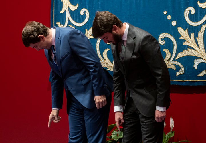 El vicepresidente de la Junta de Castilla y León, Juan García-Gallardo (Vox) y el presidente, Alfonso Fernández Mañueco, en una imagen de archivo.