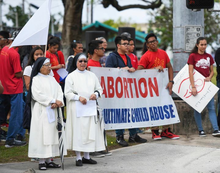 In this Jan. 22, 2017, photo, the Guam Catholic Pro-Life Committee holds its annual 