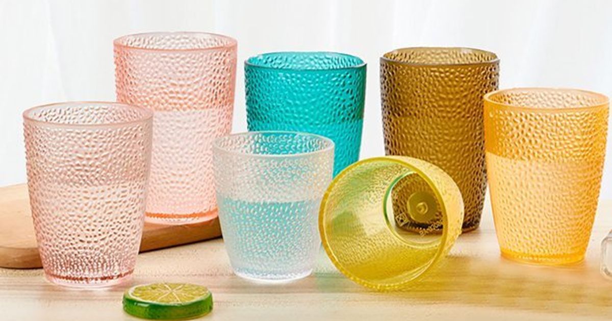 Colorful Reusable Plastic Picnic Goblets Wine Glasses Set Assorted