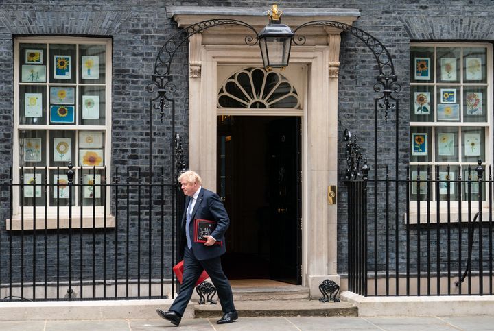 Boris Johnson departs 10 Downing Street, London, the day after the publication of the Sue Gray report.