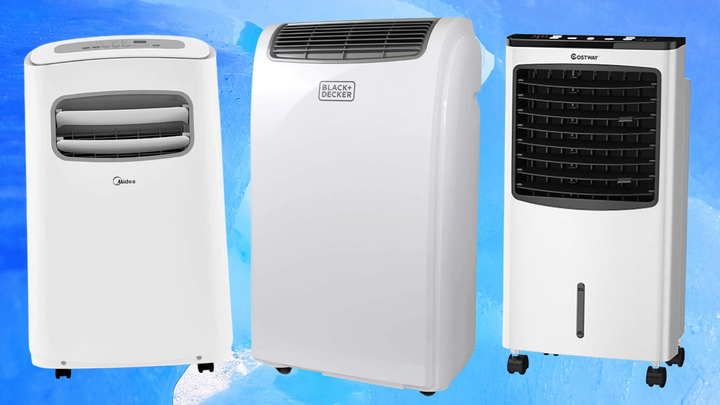 A <a href="https://www.amazon.com/MAP10S1CWT-Portable-Conditioner-Dehumidifier-Smartphone/dp/B08886Q136?tag=griffinwynne-20&ascsubtag=6290d65ce4b05cfc269972b3%2C-1%2C-1%2Cd%2C0%2C0%2Chp-fil-am%3D0%2C0%3A0" target="_blank" data-affiliate="true" role="link" data-amazon-link="true" rel="sponsored" class=" js-entry-link cet-external-link" data-vars-item-name="portable air conditioner that connects to Wi-Fi" data-vars-item-type="text" data-vars-unit-name="6290d65ce4b05cfc269972b3" data-vars-unit-type="buzz_body" data-vars-target-content-id="https://www.amazon.com/MAP10S1CWT-Portable-Conditioner-Dehumidifier-Smartphone/dp/B08886Q136?tag=griffinwynne-20&ascsubtag=6290d65ce4b05cfc269972b3%2C-1%2C-1%2Cd%2C0%2C0%2Chp-fil-am%3D0%2C0%3A0" data-vars-target-content-type="url" data-vars-type="web_external_link" data-vars-subunit-name="article_body" data-vars-subunit-type="component" data-vars-position-in-subunit="0">portable air conditioner that connects to Wi-Fi</a>, a <a href="https://www.amazon.com/Black-Decker-Portable-Conditioner-Display/dp/B01DLPUWG2?tag=griffinwynne-20&ascsubtag=6290d65ce4b05cfc269972b3%2C-1%2C-1%2Cd%2C0%2C0%2Chp-fil-am%3D0%2C0%3A0" target="_blank" data-affiliate="true" role="link" data-amazon-link="true" rel="sponsored" class=" js-entry-link cet-external-link" data-vars-item-name="Black & Decker air conditioner" data-vars-item-type="text" data-vars-unit-name="6290d65ce4b05cfc269972b3" data-vars-unit-type="buzz_body" data-vars-target-content-id="https://www.amazon.com/Black-Decker-Portable-Conditioner-Display/dp/B01DLPUWG2?tag=griffinwynne-20&ascsubtag=6290d65ce4b05cfc269972b3%2C-1%2C-1%2Cd%2C0%2C0%2Chp-fil-am%3D0%2C0%3A0" data-vars-target-content-type="url" data-vars-type="web_external_link" data-vars-subunit-name="article_body" data-vars-subunit-type="component" data-vars-position-in-subunit="1">Black & Decker air conditioner</a> and <a href="https://go.skimresources.com/?id=38395X987171&xs=1&xcust=standaloneac-griffinwynne-052722-6290d65ce4b05cfc269972b3&url=https%3A%2F%2Fwww.bedbathandbeyond.com%2Fstore%2Fproduct%2Fcostway-3-in-1-portable-evaporative-air-conditioner-cooler-with-remote-control-for-home%2F300084440%3FskuId%3D200151046%26poc%3D5688662" target="_blank" data-affiliate="true" role="link" rel="sponsored" class=" js-entry-link cet-external-link" data-vars-item-name="evaporative air conditioner" data-vars-item-type="text" data-vars-unit-name="6290d65ce4b05cfc269972b3" data-vars-unit-type="buzz_body" data-vars-target-content-id="https://go.skimresources.com/?id=38395X987171&xs=1&xcust=standaloneac-griffinwynne-052722-6290d65ce4b05cfc269972b3&url=https%3A%2F%2Fwww.bedbathandbeyond.com%2Fstore%2Fproduct%2Fcostway-3-in-1-portable-evaporative-air-conditioner-cooler-with-remote-control-for-home%2F300084440%3FskuId%3D200151046%26poc%3D5688662" data-vars-target-content-type="url" data-vars-type="web_external_link" data-vars-subunit-name="article_body" data-vars-subunit-type="component" data-vars-position-in-subunit="2">evaporative air conditioner</a>.