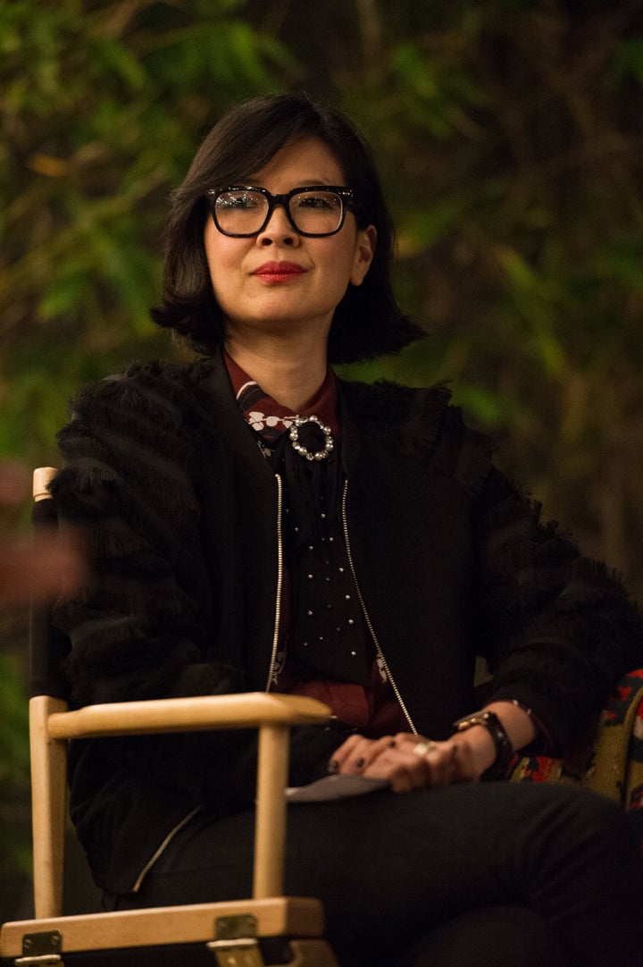 Journalist SuChin Pak participates in a discussion about ending gun violence in America during on Dec. 12, 2018, in Los Angeles.