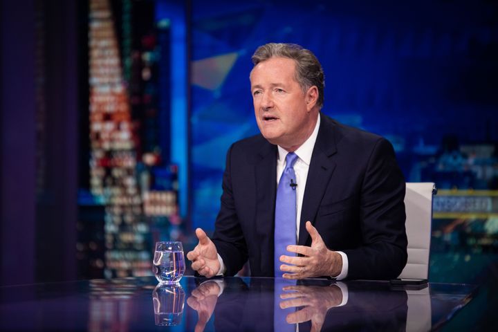Piers Morgan on the set of his Talk TV show