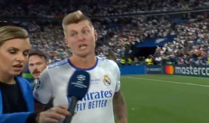 Toni Kroos, enfadado con un periodista alemán tras la final de Champions.