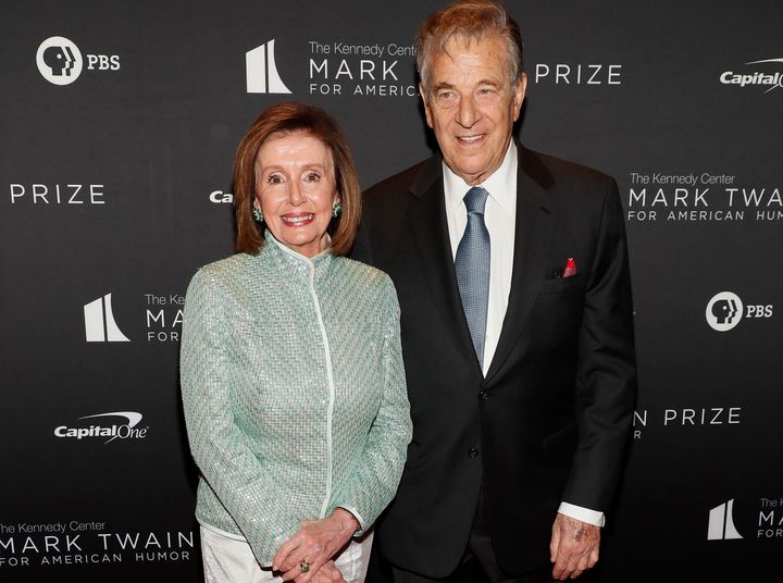 House Speaker Nancy Pelosi is seen with her husband, Paul Pelosi, in April.