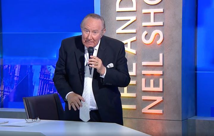 Andrew Neil rapping on his Channel 4 show
