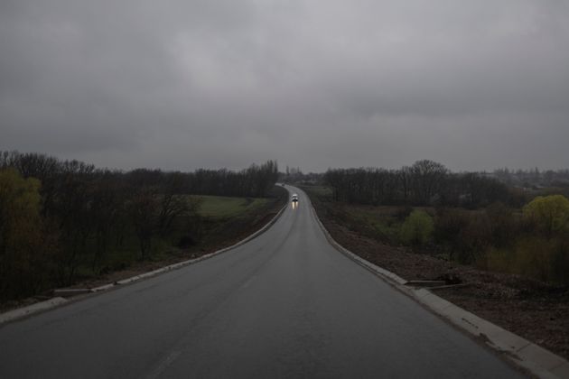 Une route à Severodonetsk, dans la région de Louhansk ou a été tué le journaliste français.