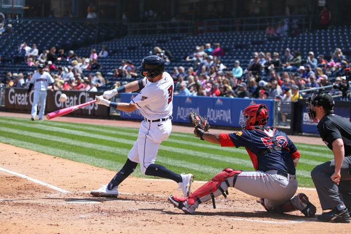 Kody Clemens takes a swing for the Toledo Mud Hens in a May 8 game.