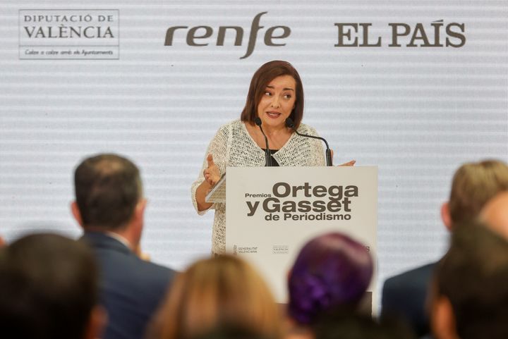 La directora de 'El País', Pepa Bueno, en la gala de entrega de los Premios Ortega y Gasset.
