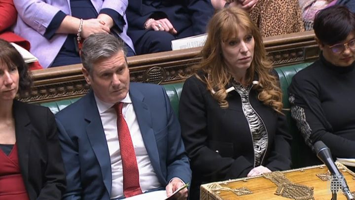 Keir Starmer and Angela Rayner during prime minister's questions last week.