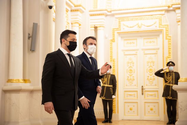 Emmanuel Macron et Volodymyr Zelensky lors de la dernière visite officielle du président...