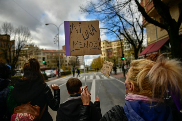 Imagen de archivo de una protesta contra la violencia machista.