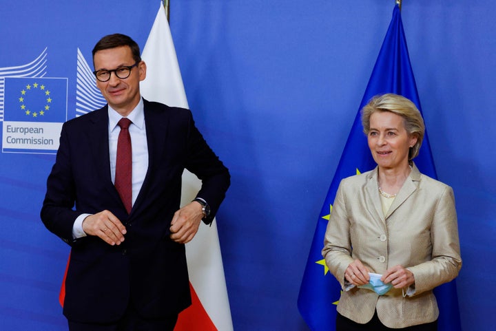 Ursula von der Leyen y Mateusz Morawiecki, en una reciente rueda de prensa.