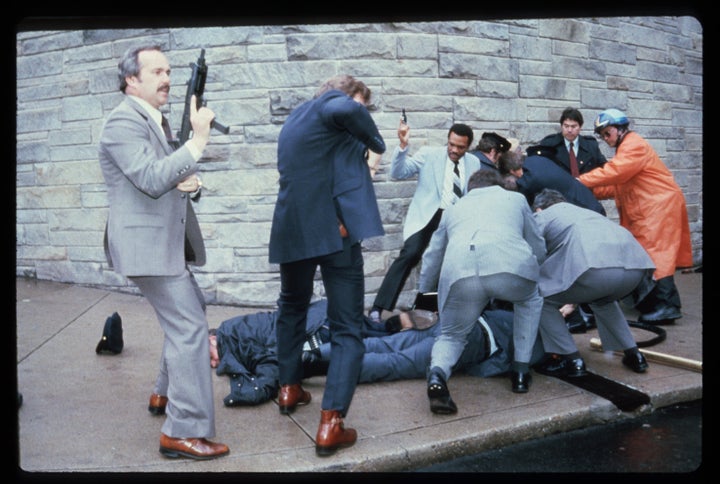 On March 30, 1981, John Hinkley Jr. tried to assassinate President Ronald Reagan outside the Hilton Hotel in Washington, DC. Press Secretary James Brady and Agent Timothy McCarthy were injured in the shooting. 