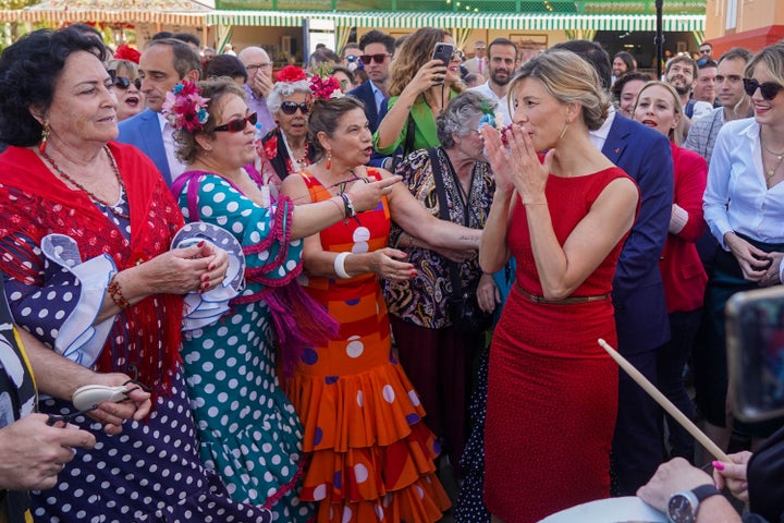 Yolanda Díaz, en la feria de Sevilla