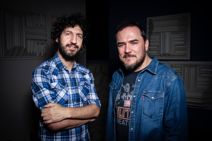 Marwán e Ismael Serrano en la entrevista.