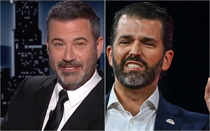 Jimmy Kimmel, left, has a lower than low opinion of Donald Trump Jr.