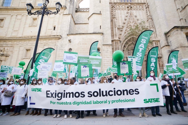 Manifestación de SATSE Andalucía en Sevilla.