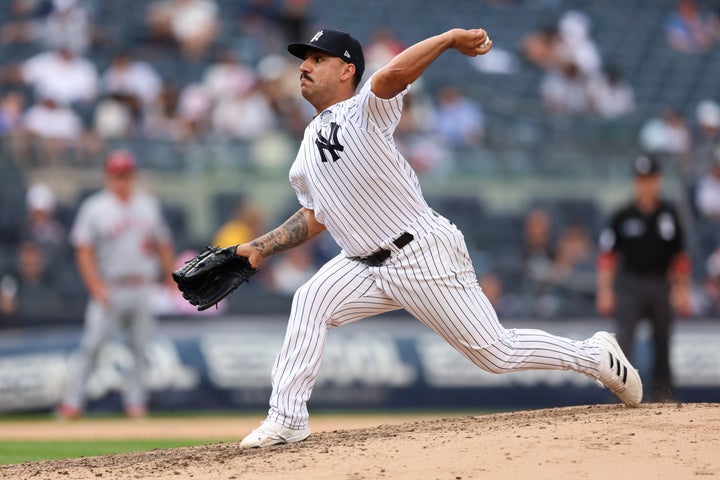 Nestor Cortes in action against the Angels on Thursday.