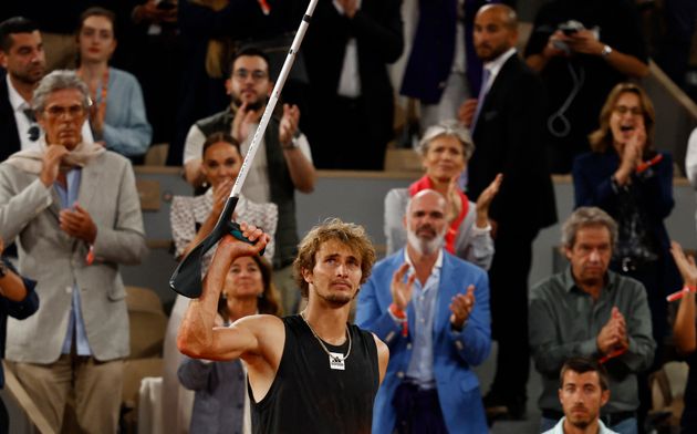Alexander Zverev, le 3 juin 2022 lors de la demi-finale l'opposant à Rafael Nadal à Roland-Garros.