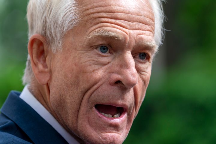 Former Trump White House official Peter Navarro speaks to the media on Friday, June 3, 2022, as he leaves federal court in Washington. (AP Photo/Jacquelyn Martin)