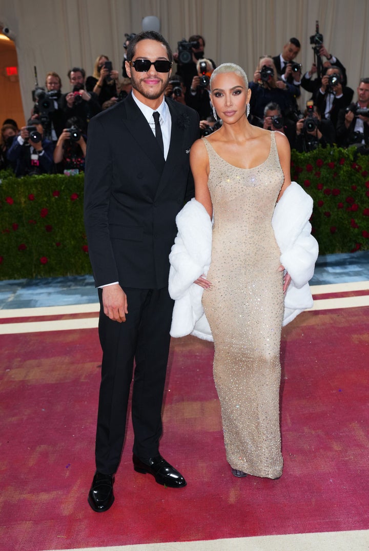 Kim at the Met Ball with her boyfriend Pete Davidson