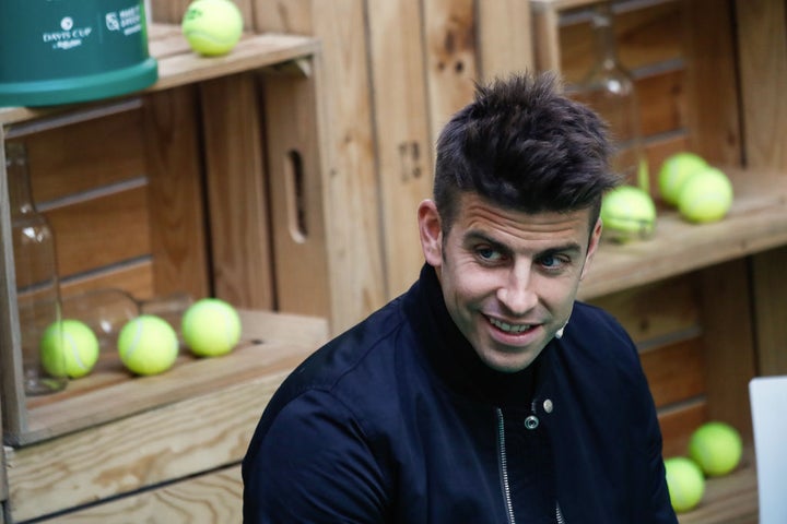 Gerard Pique, en la presentación de la Copa Davis de Madrid de la que su empresa Kosmos es organizadora.