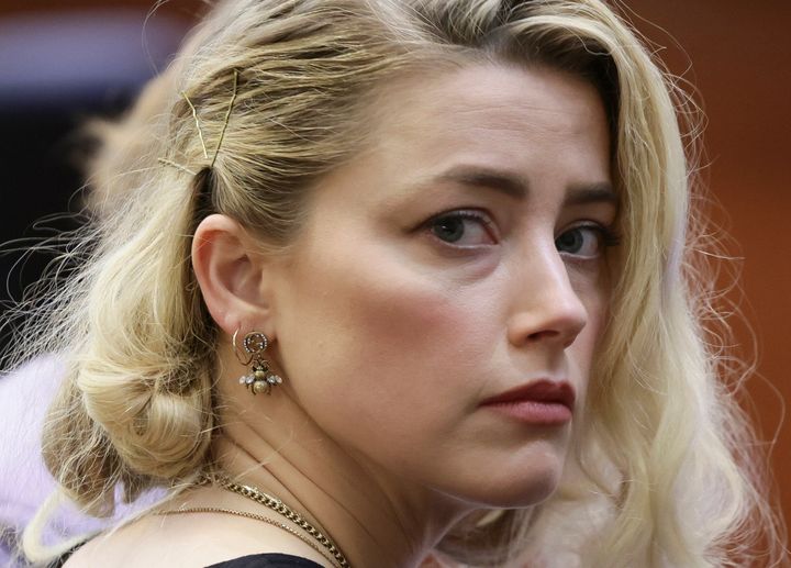 Amber Heard prior to the verdict being read at the Fairfax County Circuit Courthouse in Fairfax, Virginia.