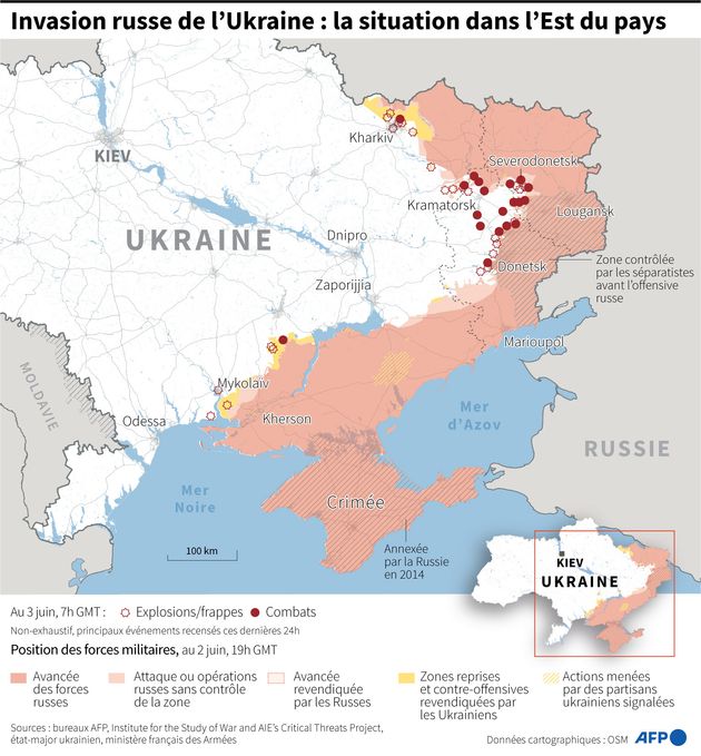 Invasion russe de l'Ukraine: la situation dans l'est du pays au 3 juin