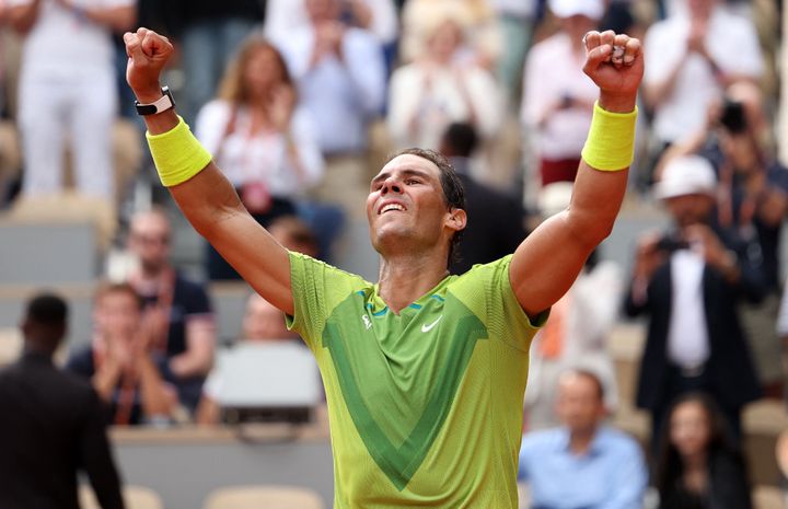 Rafa Nadal celebra su victoria en Roland Garros.